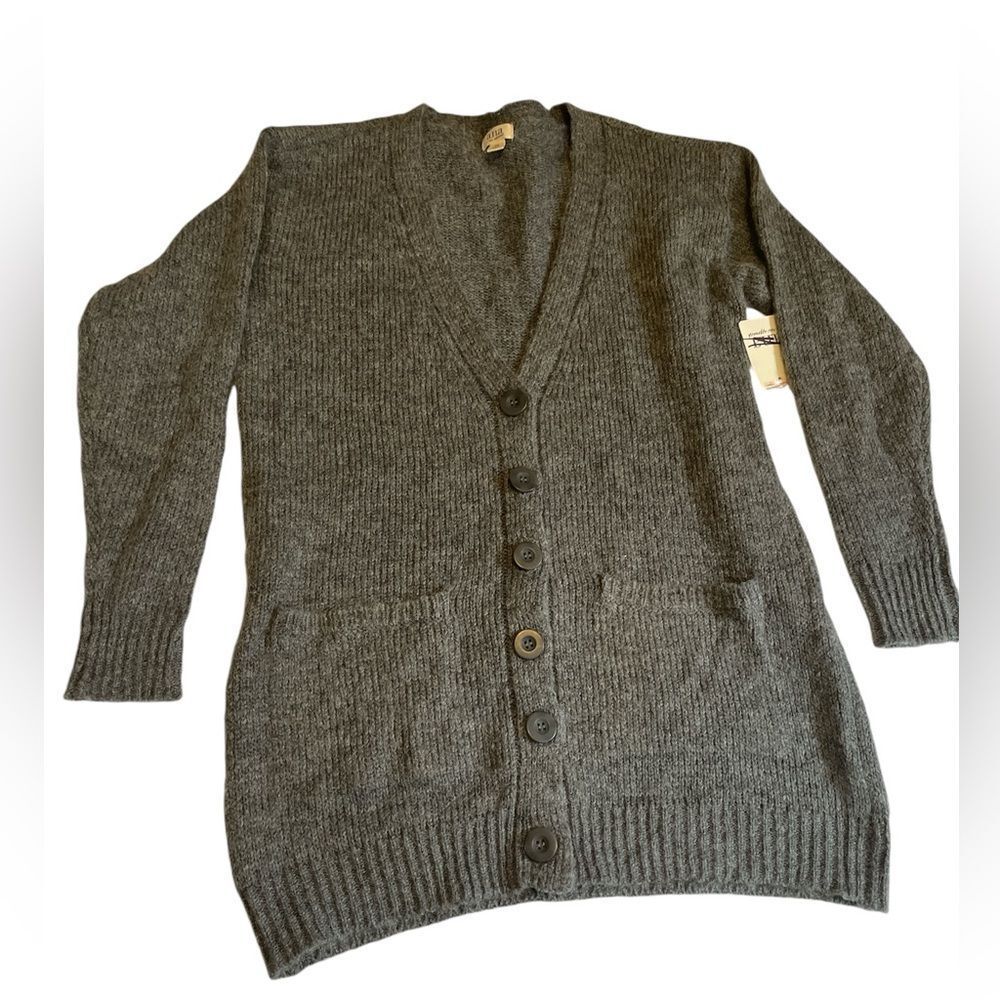 a.n.a Womens Long Sleeve Button Open Front Cardigan. Size Ps petite, color gray
